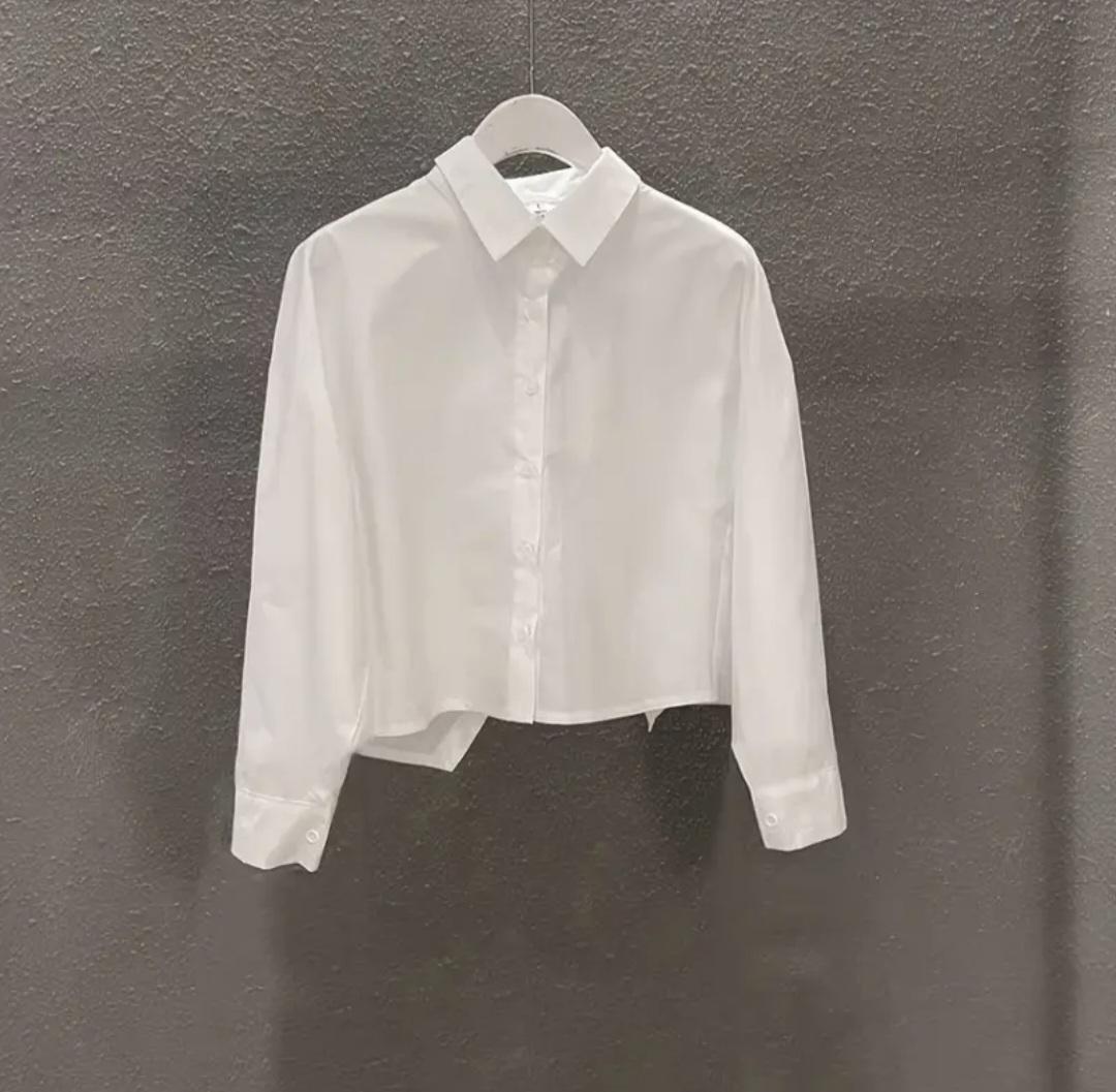 Блузон жіночий короткий з запахом на спині L Білий (00132) - фото 2 Блузон жіночий короткий з запахом на спині L Білий (00132) - фото 2