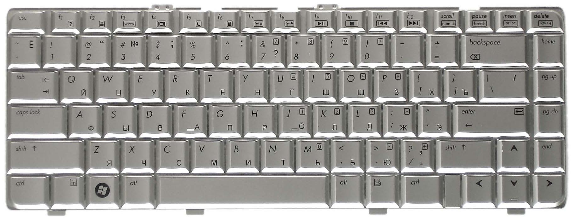 Клавиатура для ноутбука HP Pavilion DV6000 Silver