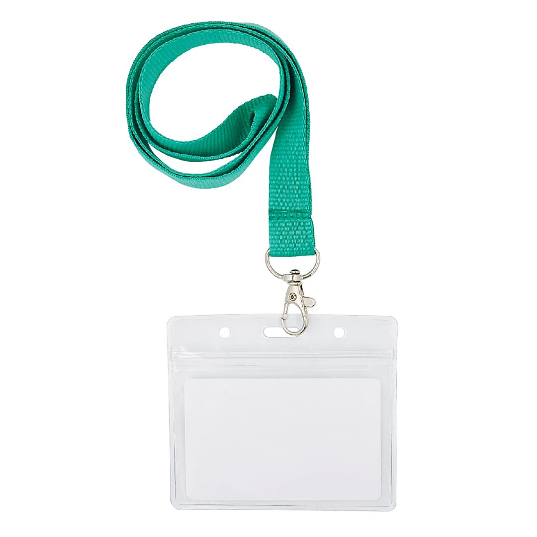 Бейдж на шнурке с карабином Ardix COM-08 98х50 мм 10 шт. Зеленый (07-016-1-GR)