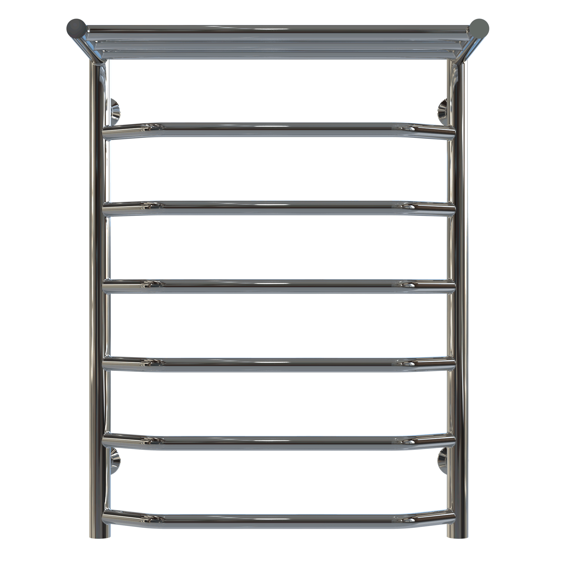 Рушникосушарка водяна з полицею Deffi Трапеція П7 нижнє підключеня нержавіюча сталь 500х700 мм Хром (C.TP.70.50.7.C.A)