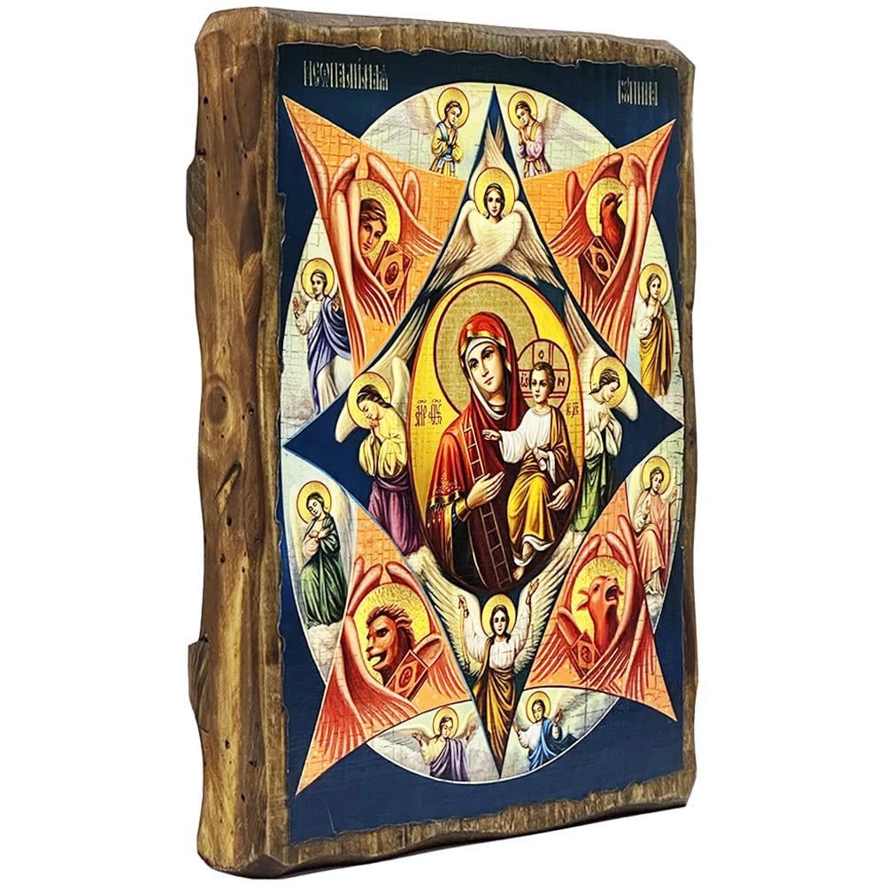 Ікона Богородиця Неопалима Купина під старовину 21х28 см (4003-3) - фото 2 Ікона Богородиця Неопалима Купина під старовину 21х28 см (4003-3) - фото 2