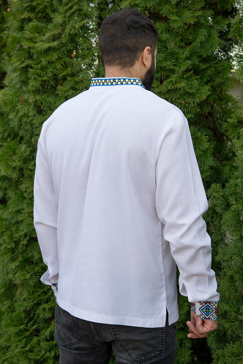 Вышиванка мужская из льна с длинным рукавом 2XL Белый (2131785210) - фото 8 Вышиванка мужская из льна с длинным рукавом 2XL Белый (2131785210) - фото 8