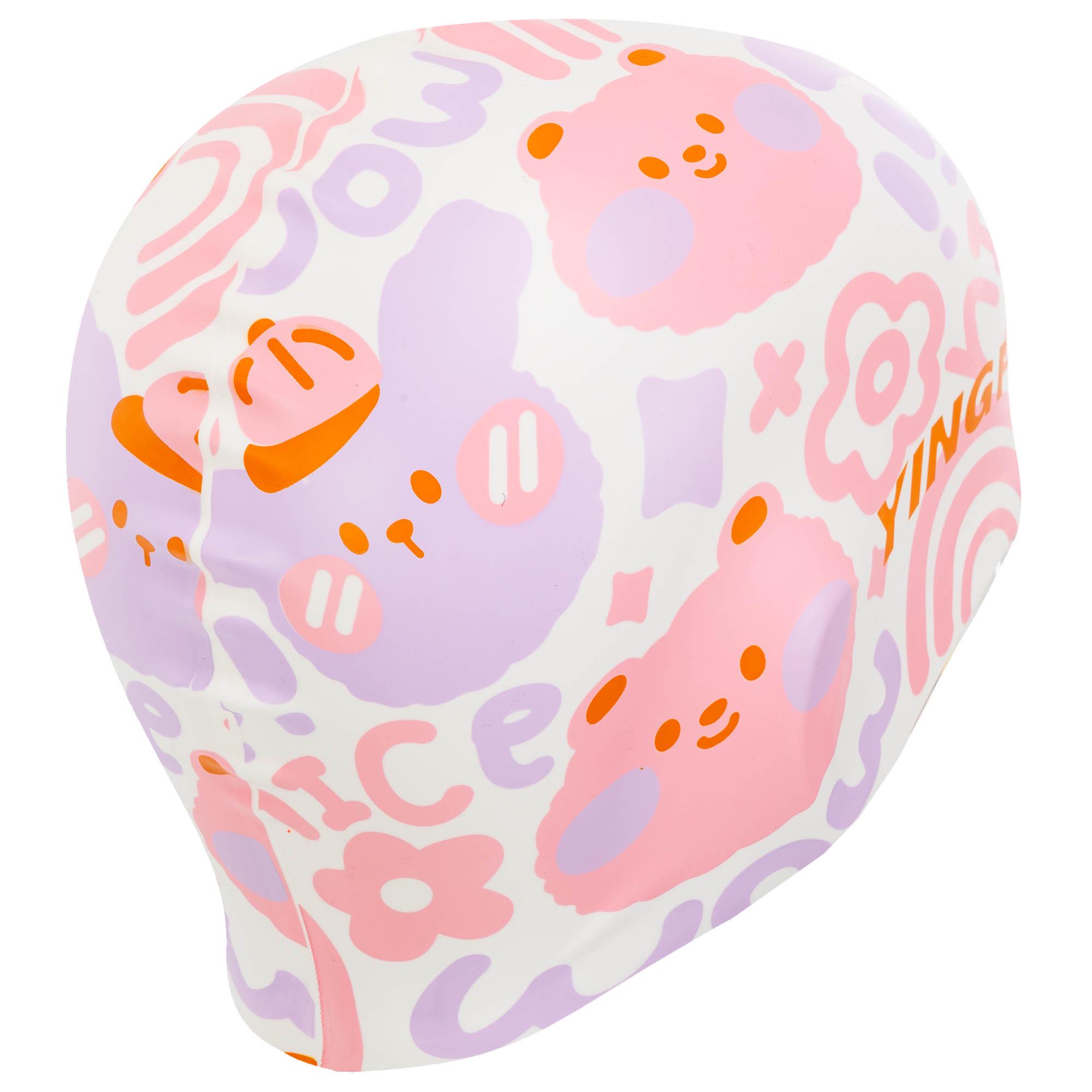 Шапочка для плавания детская YINGFA K0012 силиконовая Бело-розовый (K0012_Белый-розовый) - фото 4 Шапочка для плавания детская YINGFA K0012 силиконовая Бело-розовый (K0012_Белый-розовый) - фото 4