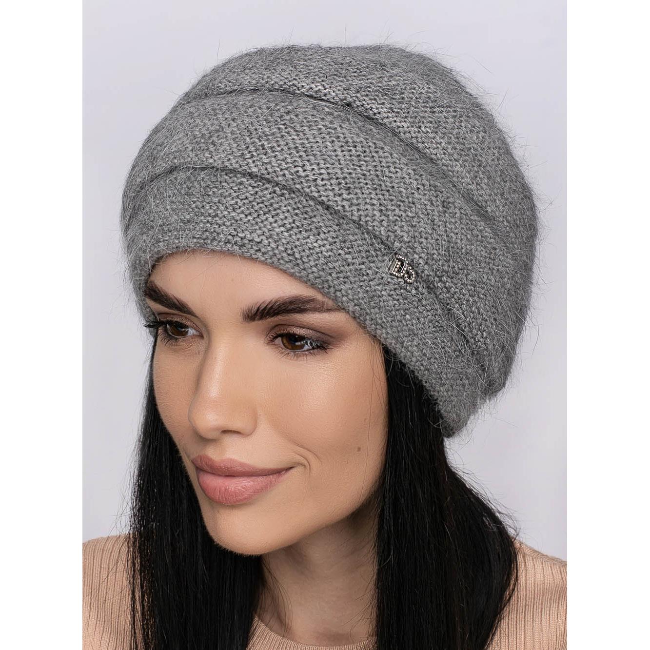 Шапка ангоровая женская Leks Квитка one size Серый