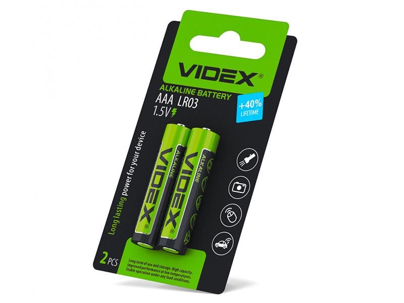 Батарейка щелочная Videx LR03 AAA Small Blister 2 шт. (8419)