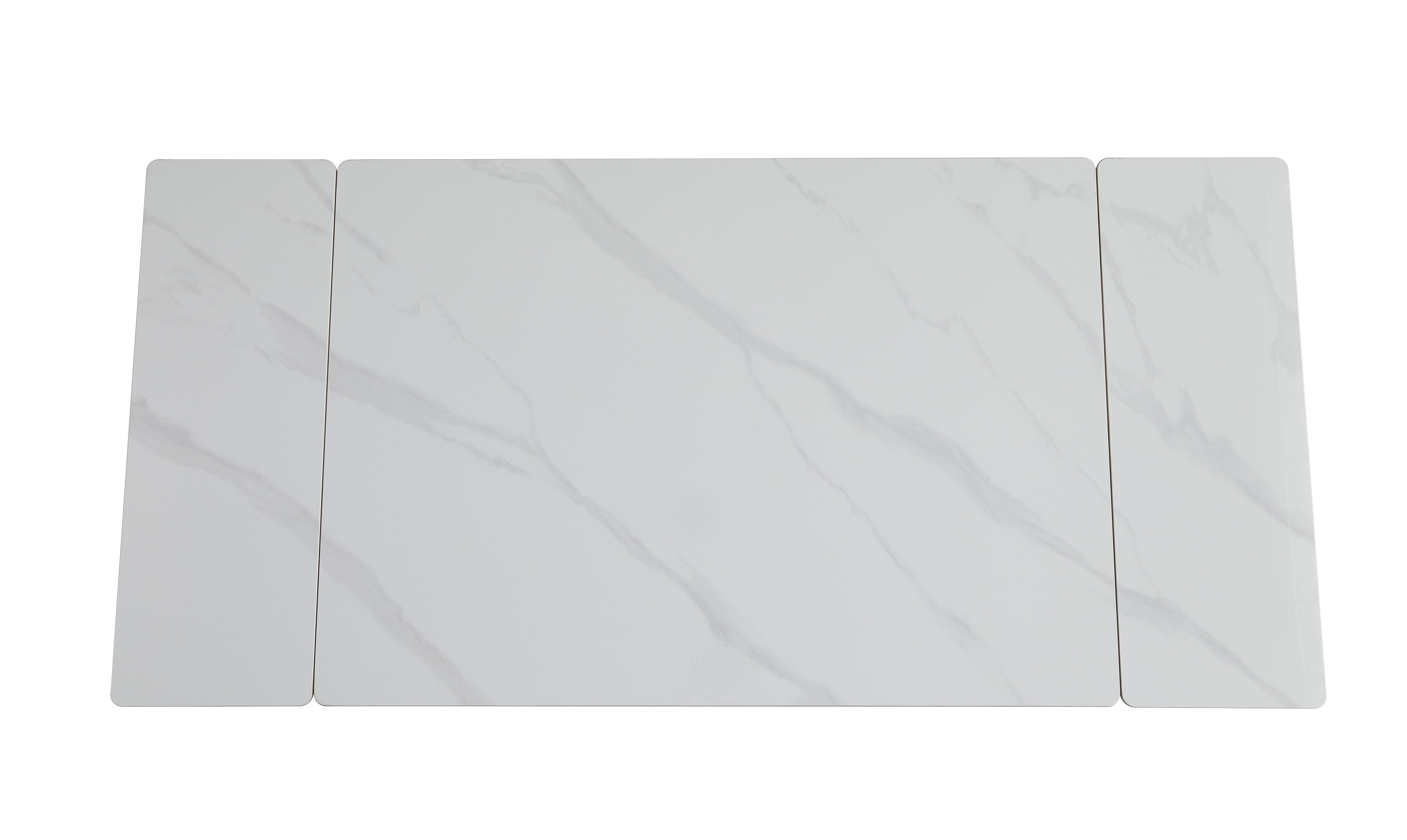 Стол обеденный раздвижной Vetro Mebel 1200-1800x850x760 мм Белый мрамор/Черный (TМ-98-1) - фото 4 Стол обеденный раздвижной Vetro Mebel 1200-1800x850x760 мм Белый мрамор/Черный (TМ-98-1) - фото 4