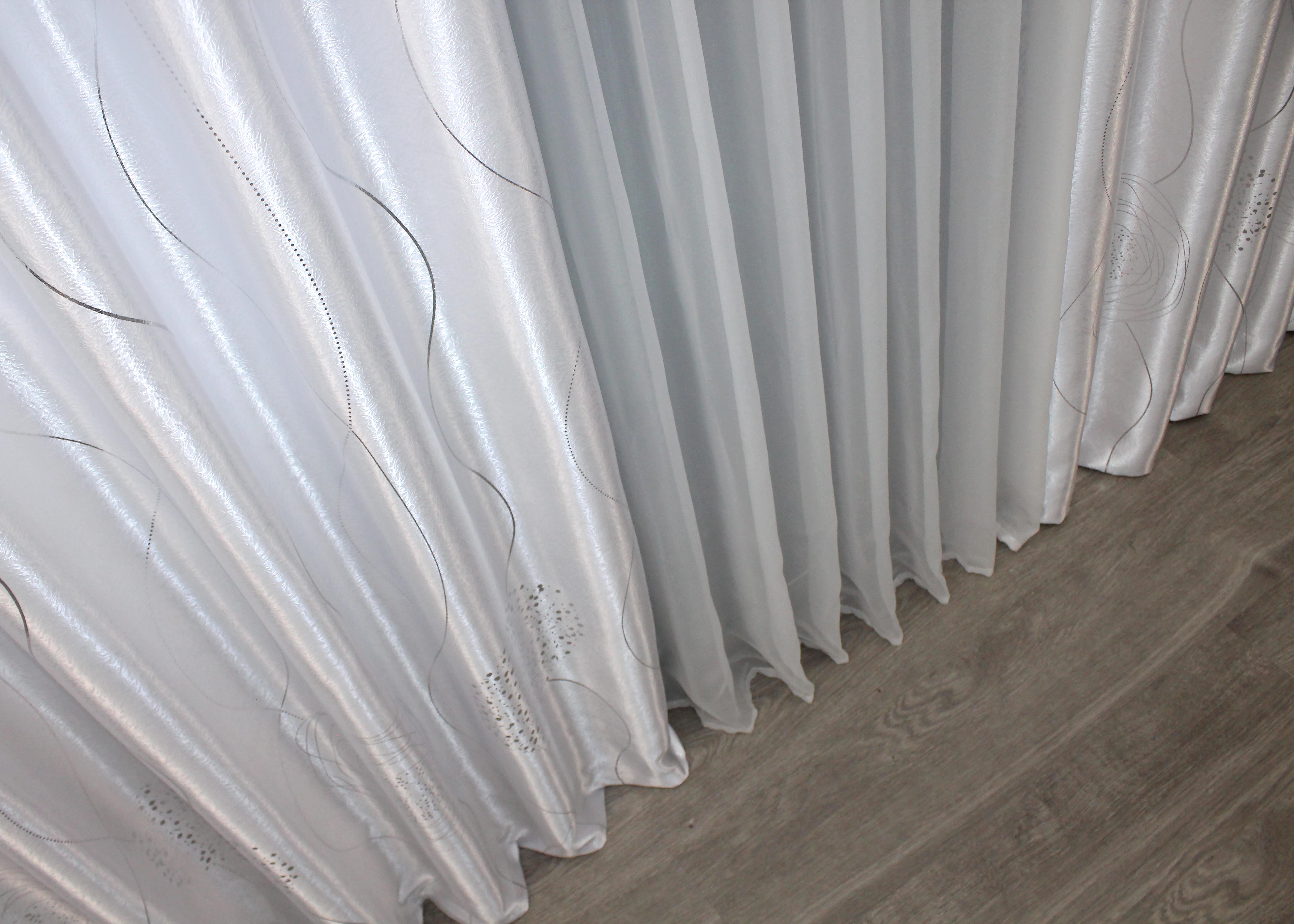 Комплект готовых штор VR-Textil Софт № 1415ш 100х270 см 2 шт. Белый (31-669) - фото 6