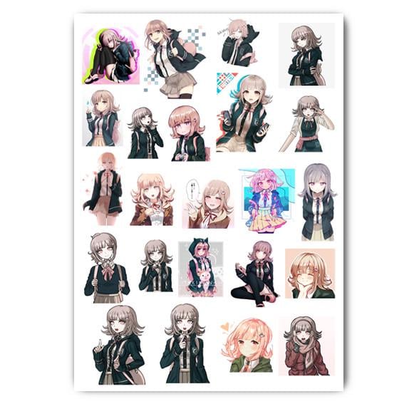 Стікери наклейки аніме Школа відчаю Данганронпа Danganronpa А4 аркуш 29х21 см (stik_123)
