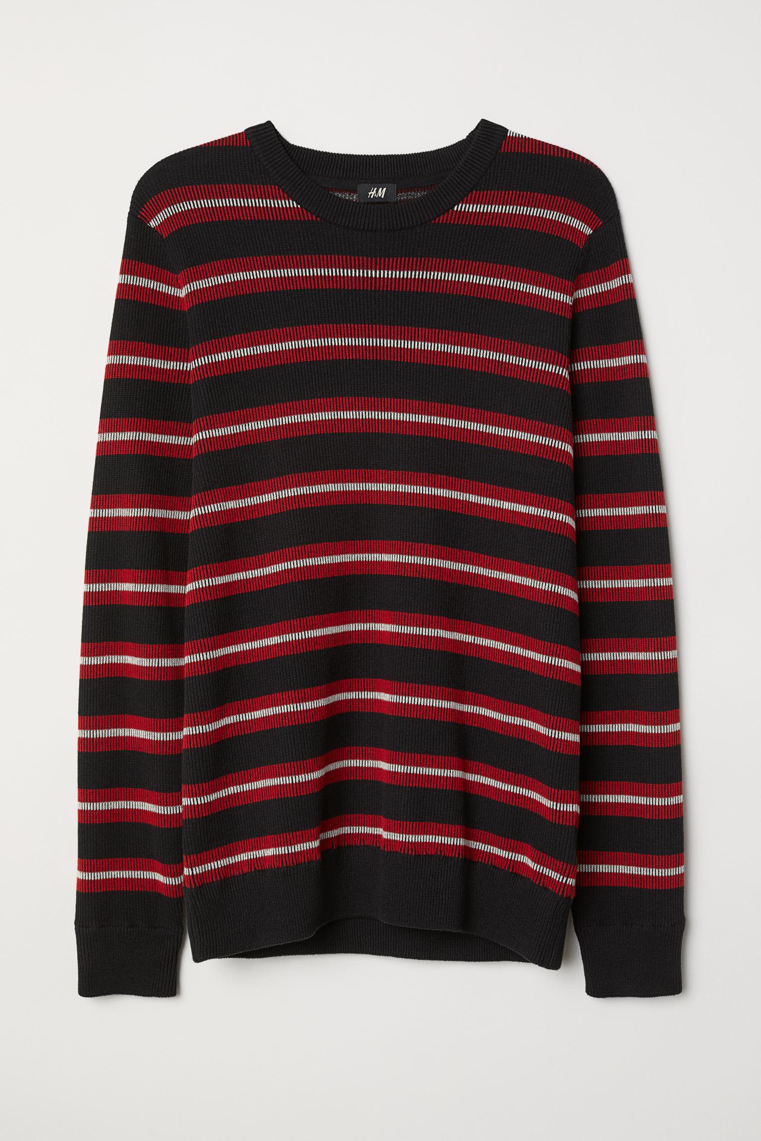 Джемпер H&M полоска XS Черно-красный (1612656063)