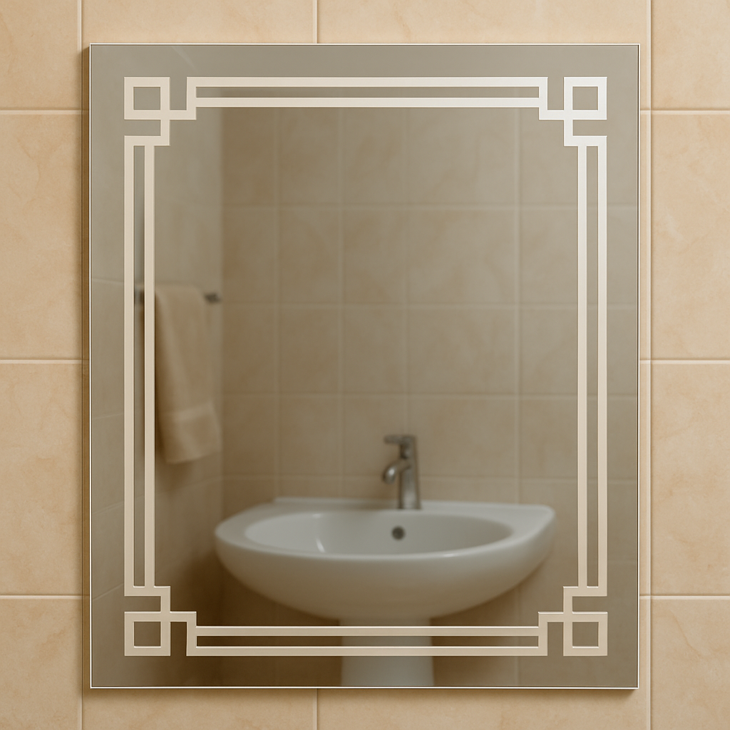 Зеркало пескоструйное MPS-57 60х40 см без подсветки с декором