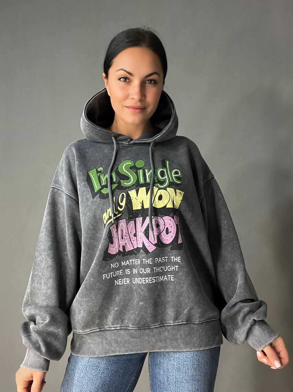 Худі жіночий A-N 25040 подовжений з капюшоном варений тай дай OS Графітовий (3434) - фото 8 Худі жіночий A-N 25040 подовжений з капюшоном варений тай дай OS Графітовий (3434) - фото 8