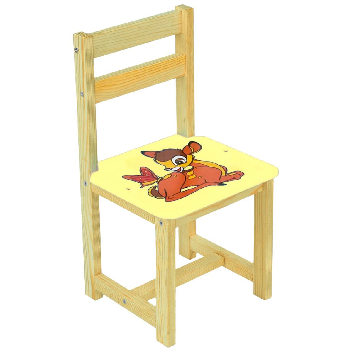 Стул деревянный детский Мася Оленя Бемби 54 см Желтый (4043)