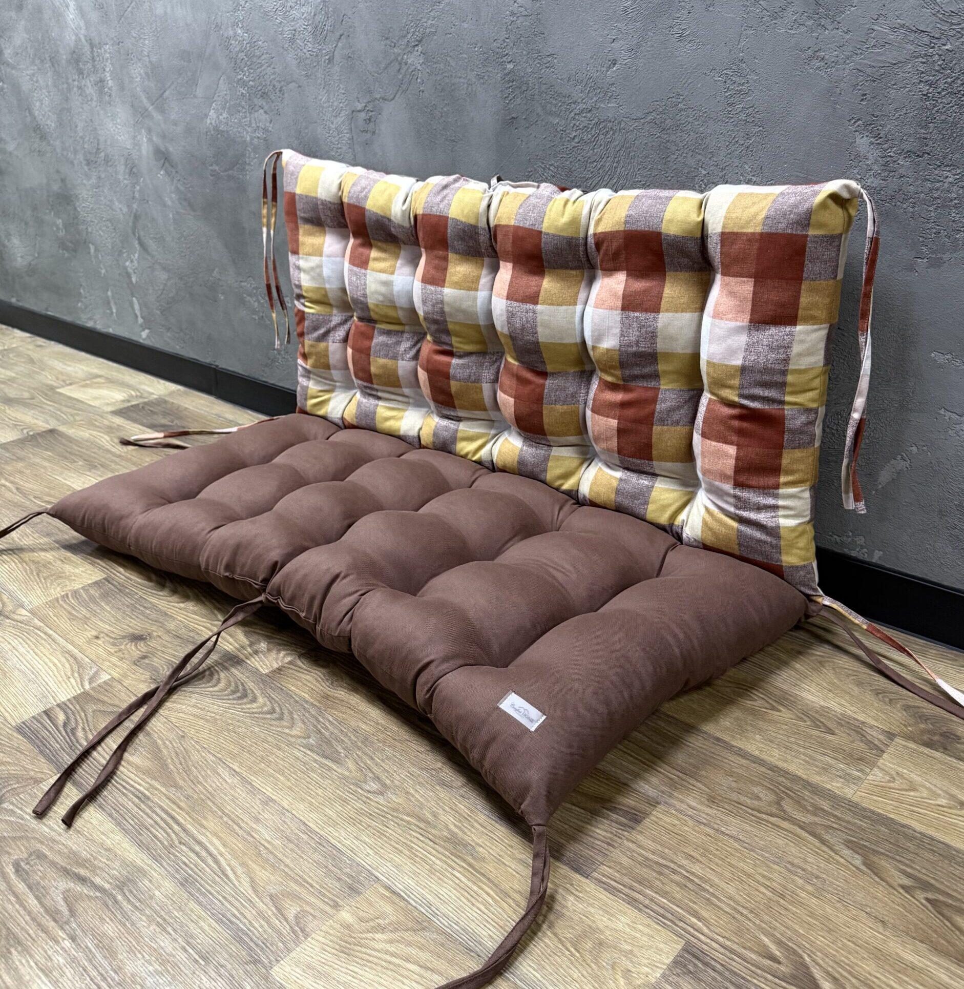 Подушка Comfort Home Cube burgundy на поддоны/качели/каркасы/садовая мебель комбинированная панама 100х50х50 см
