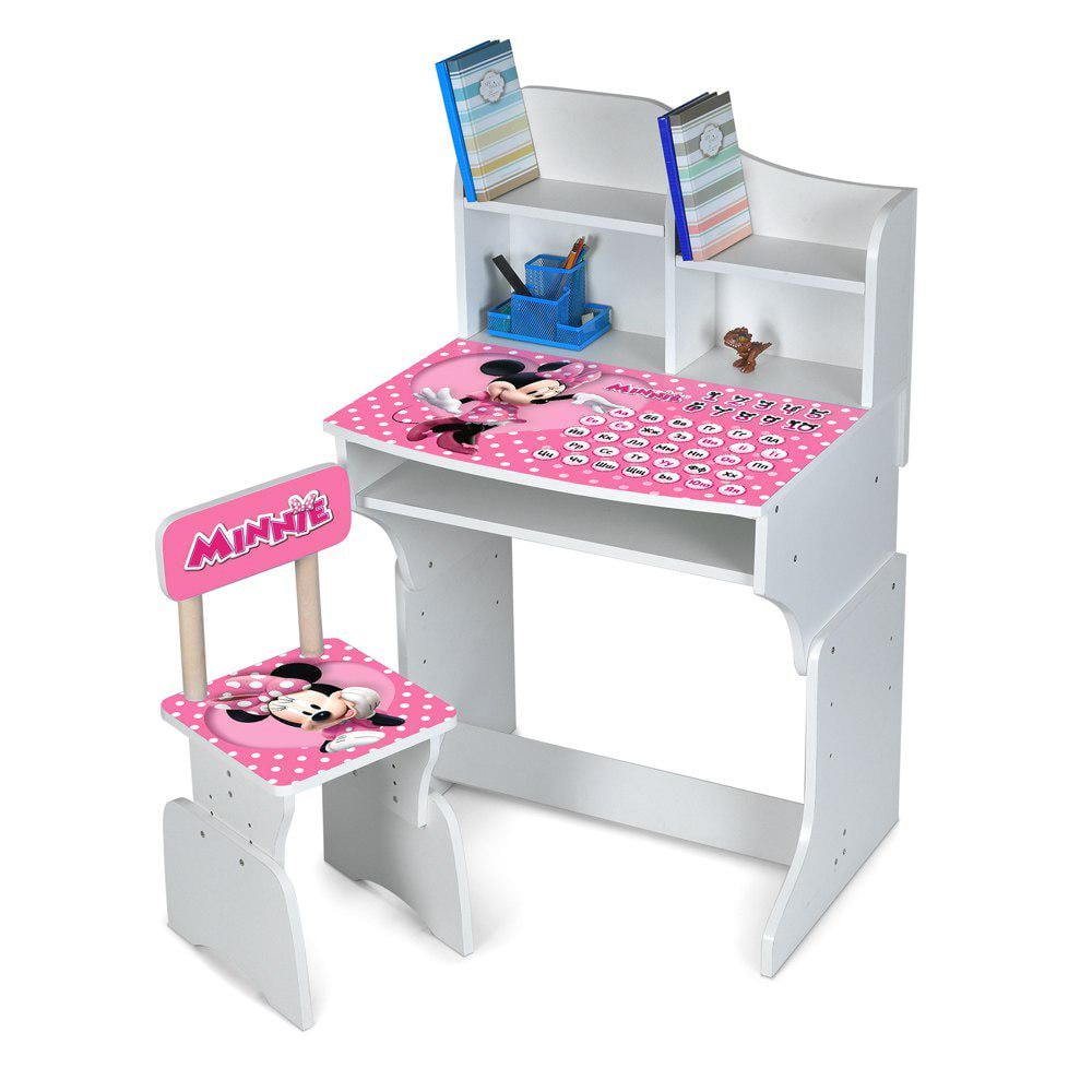 Дитяча парта DSM M 904-1 для навчання вдома і в школі з полицею для зберігання Білий