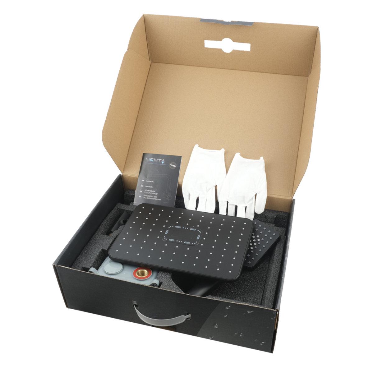 Душова система для душу Venta BR625SB прихованого монтажу на два споживачі/змішувач для умивальника Venta Black - фото 4