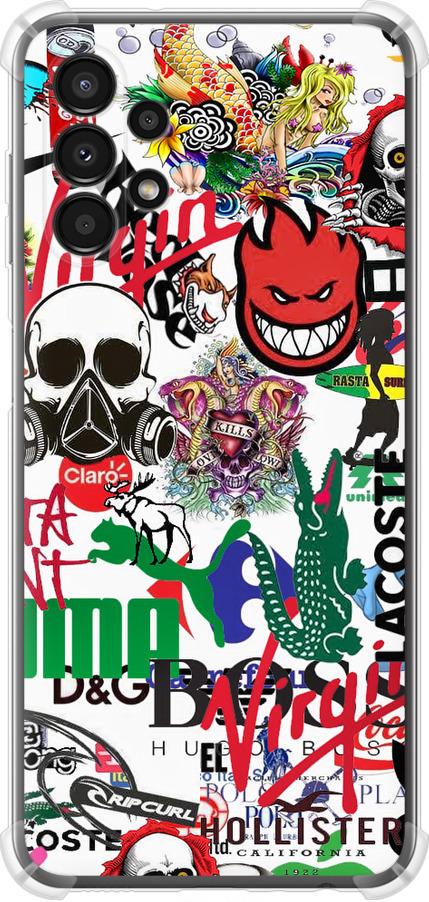 Чехол на Samsung Galaxy A13 A135F Many different logos (4022sp-2498-42517)