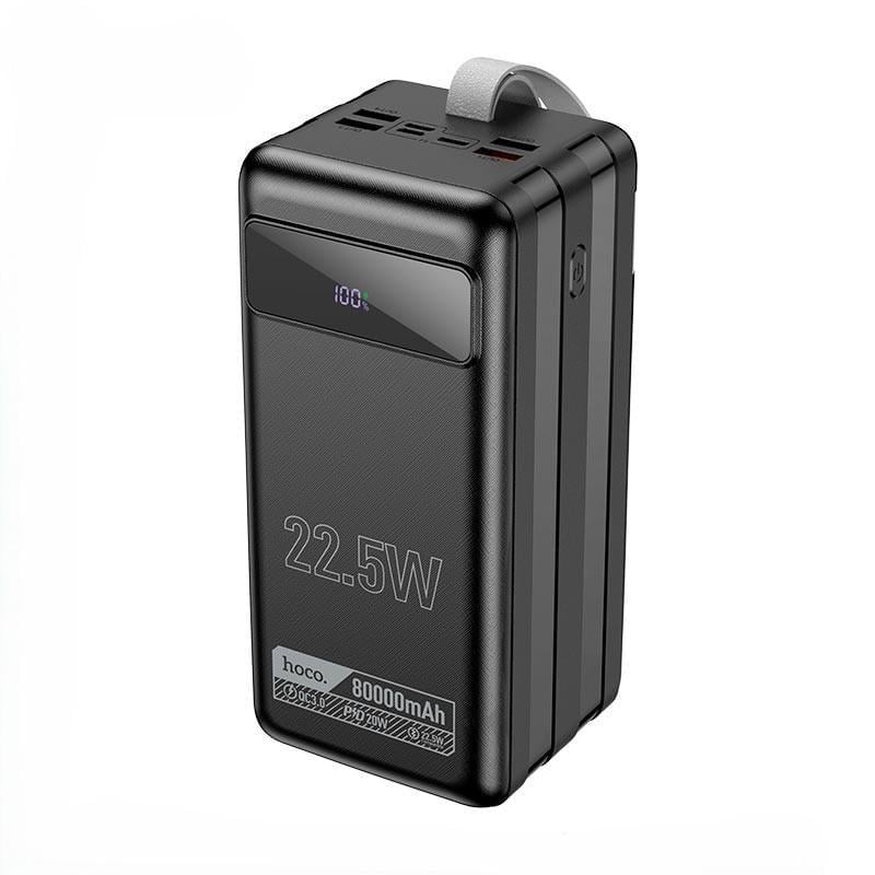 Повербанк с фонариком Hoco DB50 22,5 Вт 80000 mAh PD/QC LED-экран Черный (27676367)