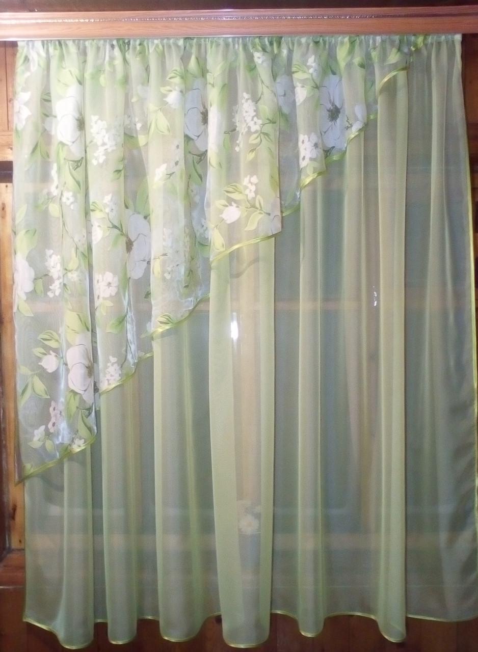 Тюль Фая левая Салатовый/Яблочный (1126364005)