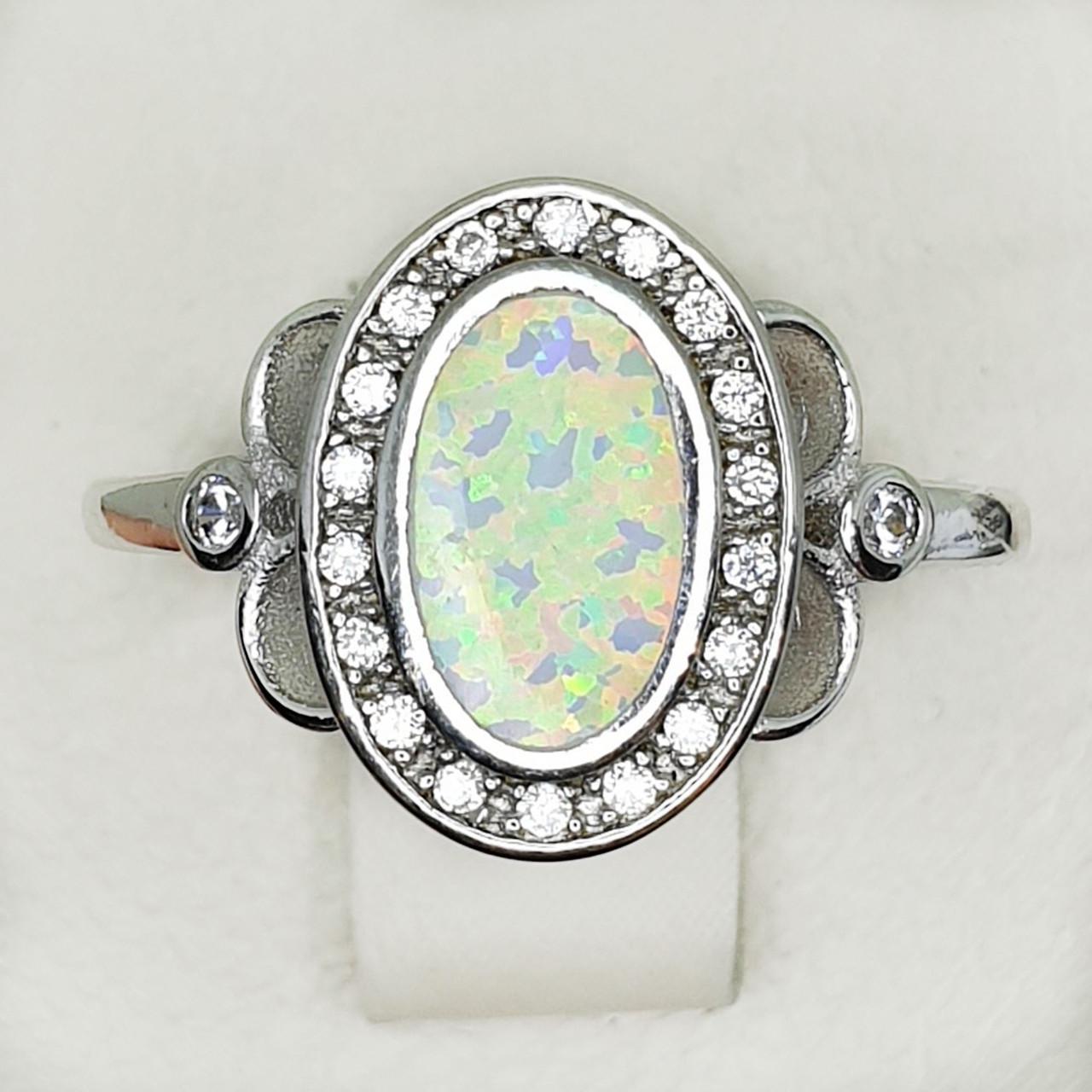 Кольцо серебряное с опалом 2,69 г р. 18 (1415635140)
