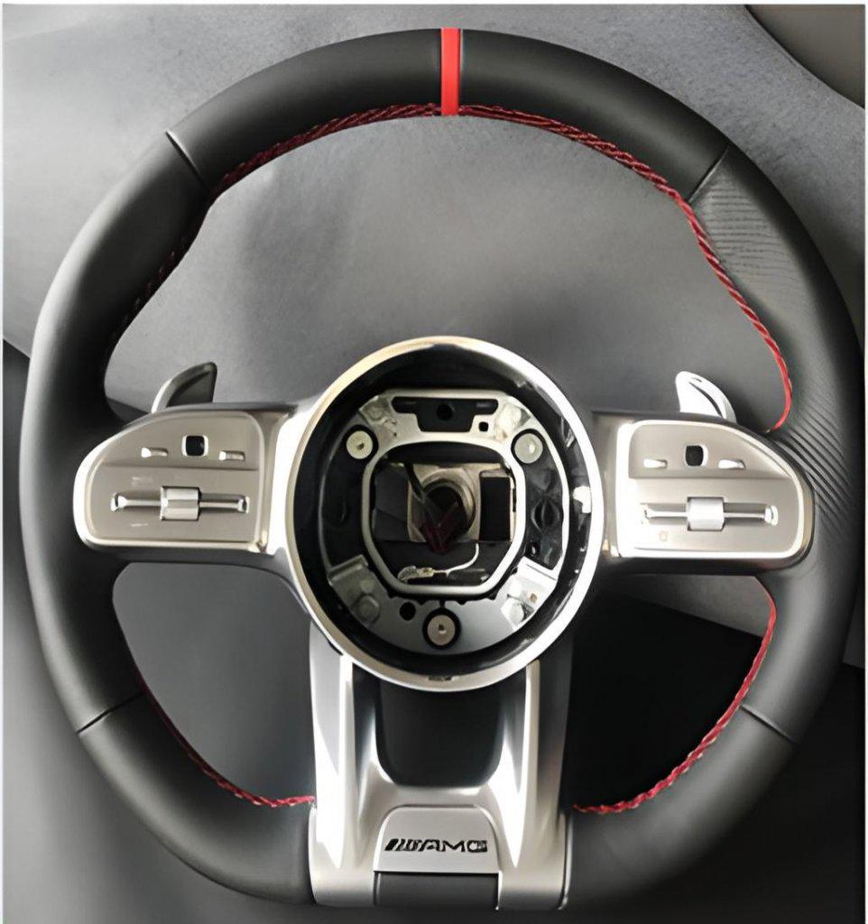 Руль AMG 2018-Style 3pin GBT для Mercedes GLE coupe C292 2015-2019 гг. Черный/Красный