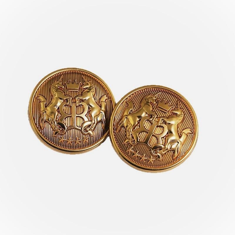 Гудзик Unicorn's crown LuxFabric на ніжці метал 15 мм 1 шт. Золотистий темний (ПВ0115д84)