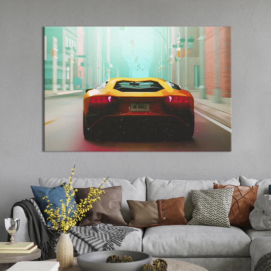 Картина на холсте Lamborghini в городе 122x81 см (1342-1)