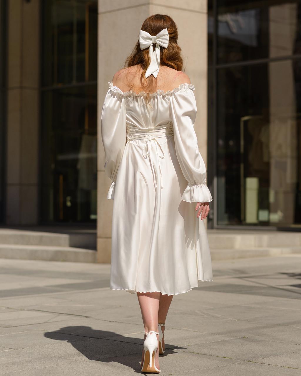 Платье женское миди из шелка Армани Шампань - фото 8 Платье женское миди из шелка Армани Шампань - фото 8