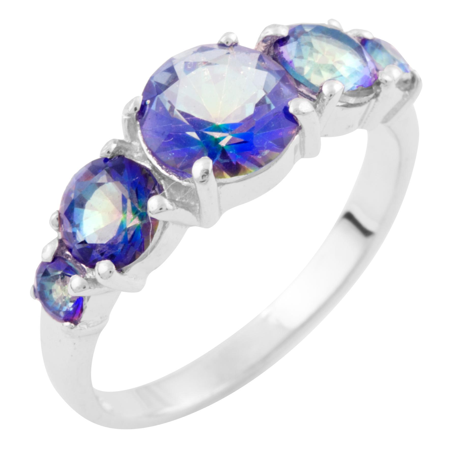 Кольцо серебряное с мистик топазом 2,4 ct 2,78 г р. 17,5 (1634134)