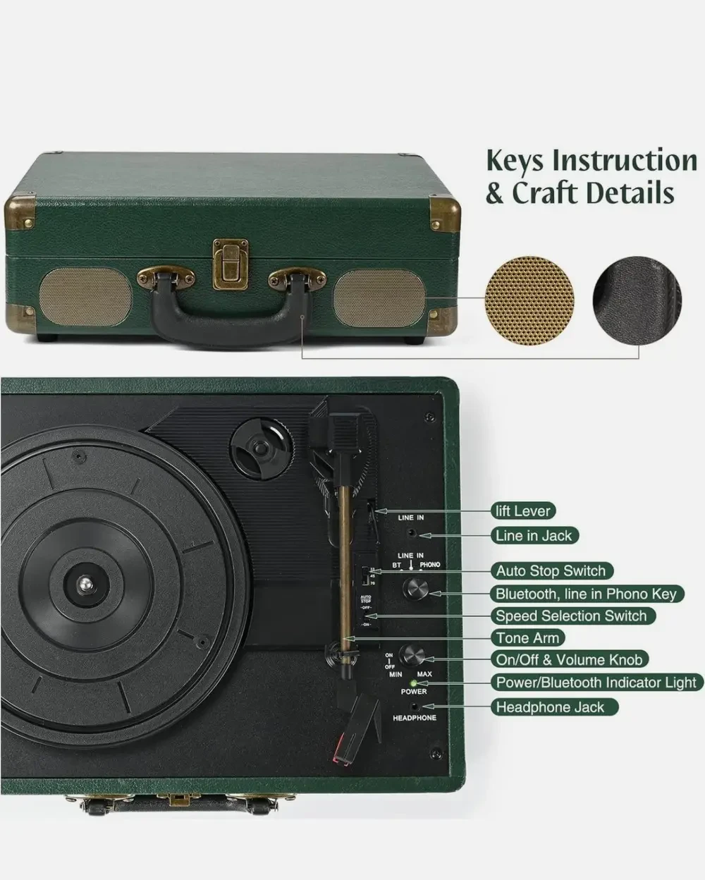 Ретро-проигрыватель пластинок Retrolife R609 Bluetooth - фото 3 Ретро-проигрыватель пластинок Retrolife R609 Bluetooth - фото 3