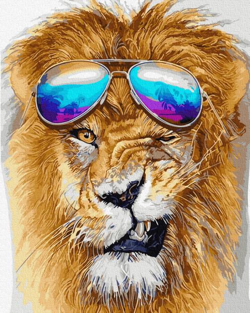 Картина по номерам Rainbow Art Модный лев (GX28170-RA)