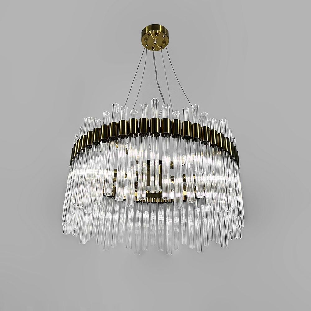 Люстра елегантна модель підвісної Ø 60 см Латунь (MJ230-600 AB)