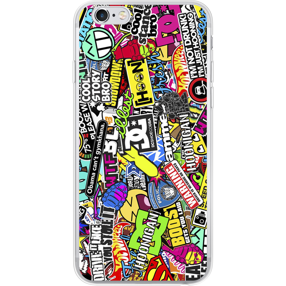 Чехол Boxface iPhone 6 Multicolored Inscriptions Прозорий силікон (24523-up880-24523)