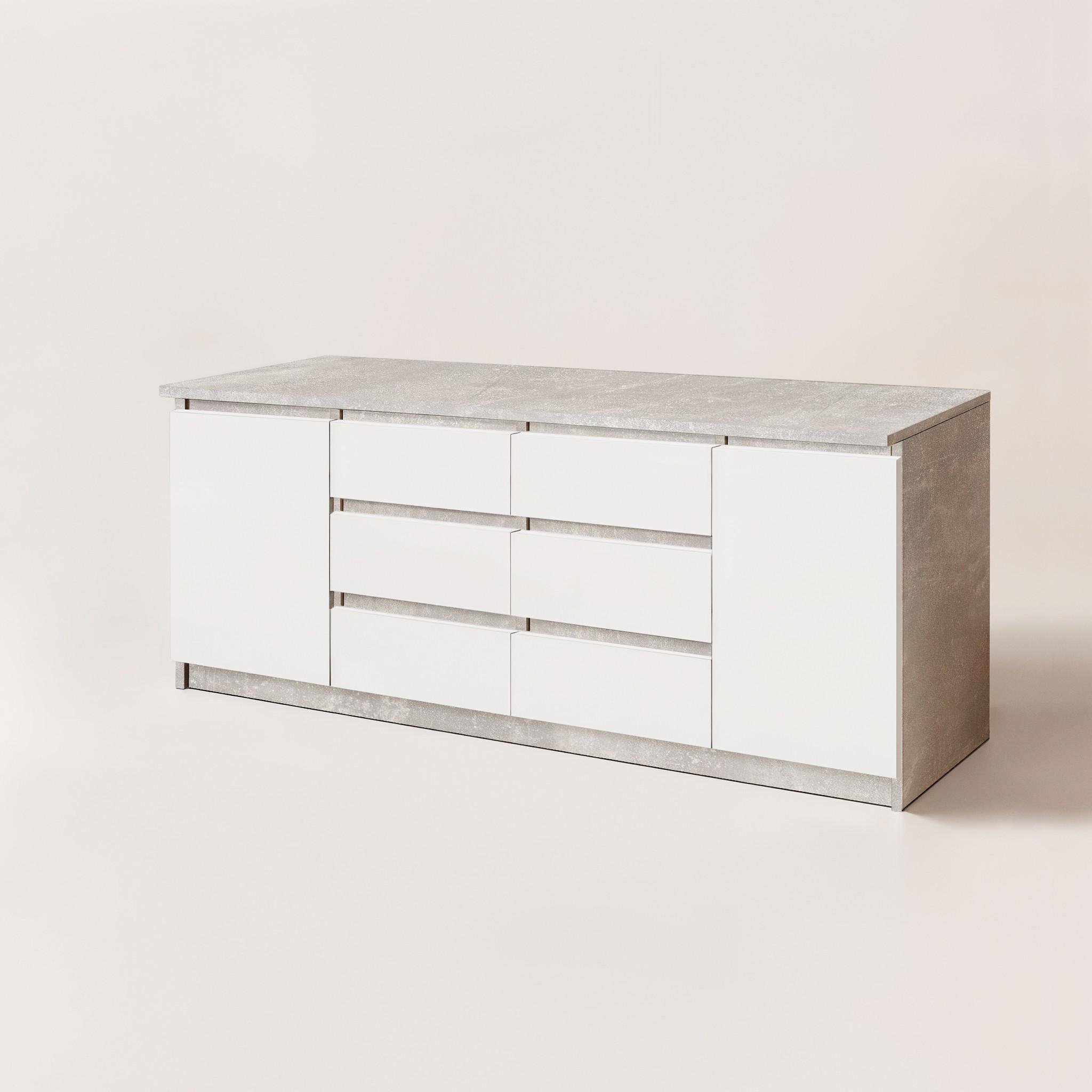 Комод Kraft 1600х345х750 мм Бетон/Белый - фото 2