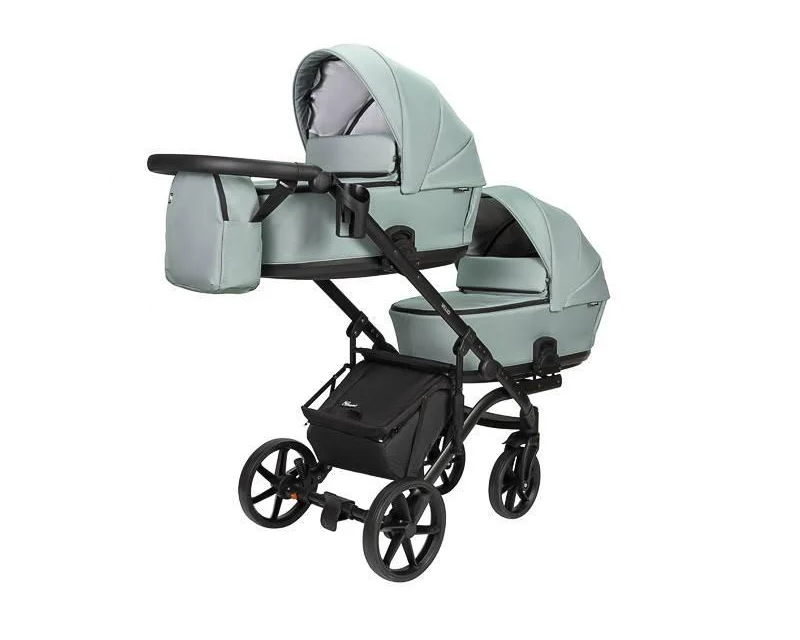 Коляска детская функциональная Angelini Velio Duo 2в1 Серо-бирюзовый