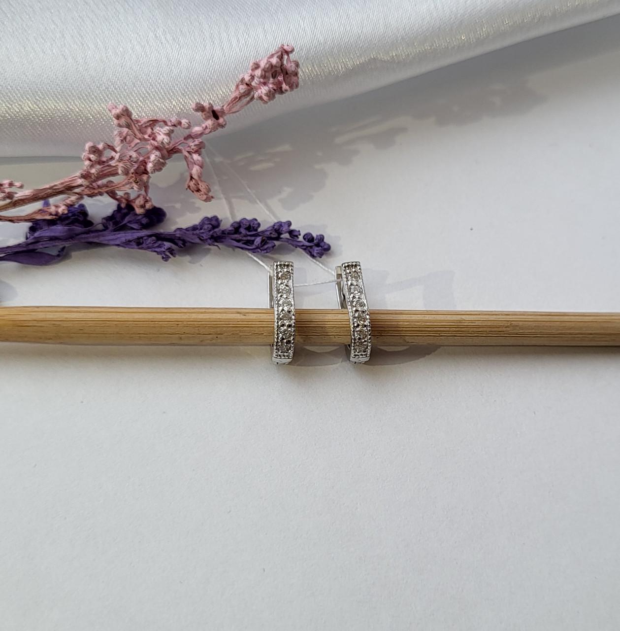 Серьги Палочки в белых камнях серебро 925 пробы 1,90 г (55081р)