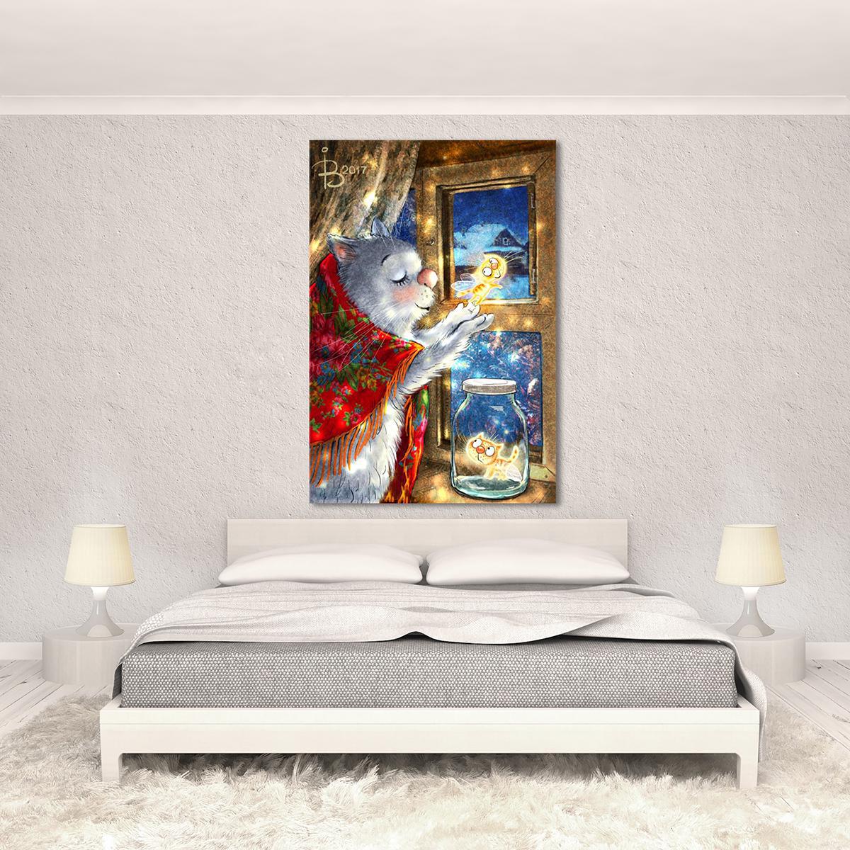 Модульная картина Лети-лети, котофеечка 1 модуль 30х45 см