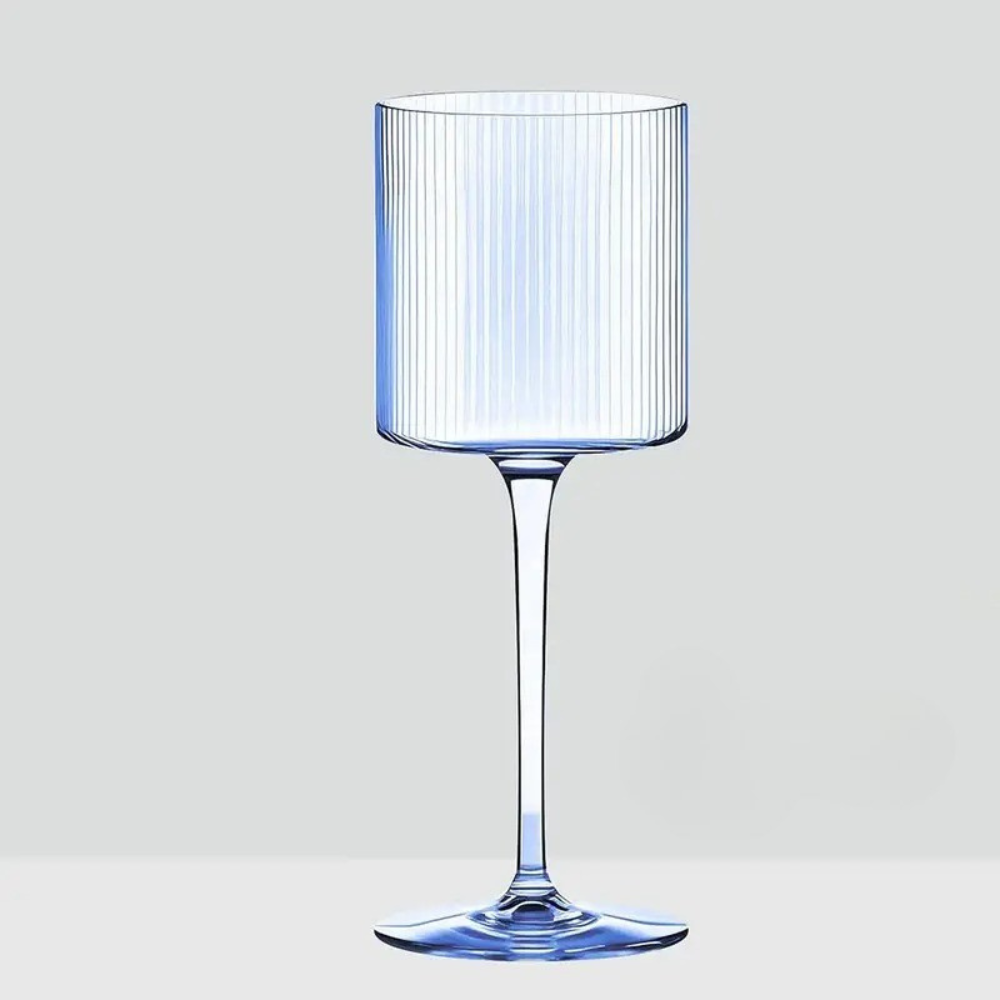 Бокал для вина пластиковый многоразовый крепкий для вин и напитков 350 мл Прозрачно-синий