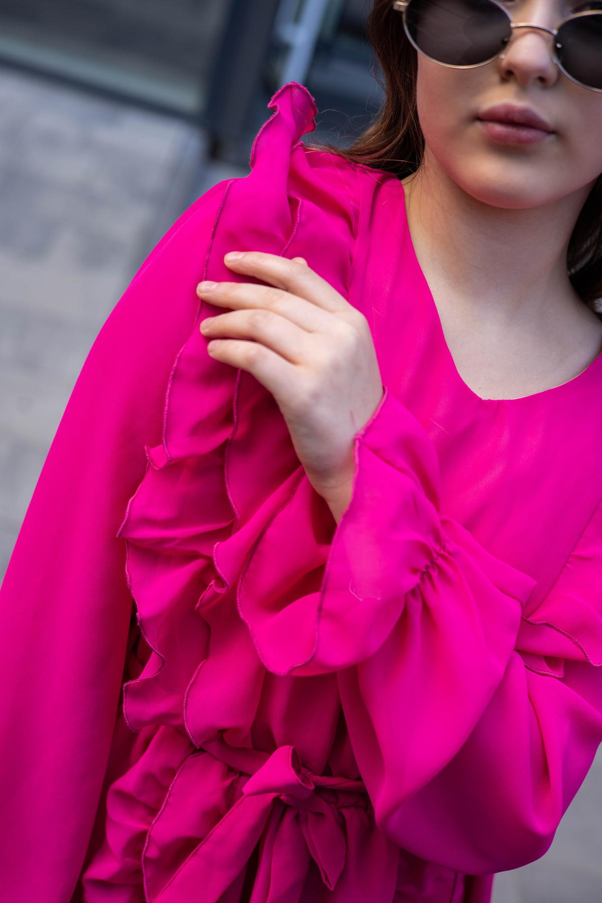 Сукня шифонова підліткова IRmAS 1266 140 см Малиновий - фото 8 Сукня шифонова підліткова IRmAS 1266 140 см Малиновий - фото 8