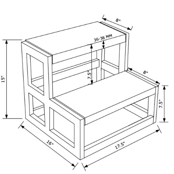 Скамейка-ступенька из дерева Томпсон Венге/Сепия (ССТ-00891208) - фото 2