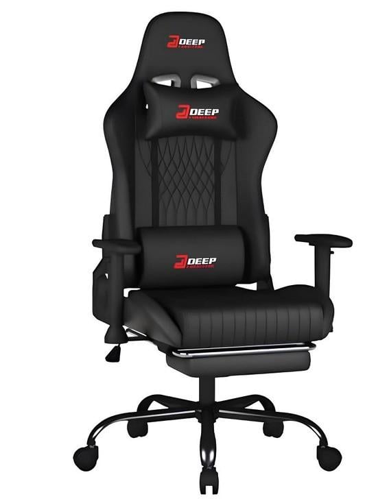 Кресло геймерское с подставкой для ног Bonro 1002G Черный (3100569130)