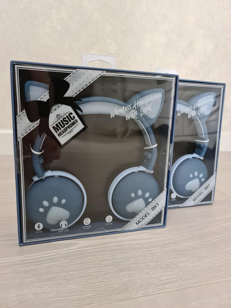 Наушники беспроводные детские CAT ВК-1 LED Синий (26389246) - фото 4 Наушники беспроводные детские CAT ВК-1 LED Синий (26389246) - фото 4