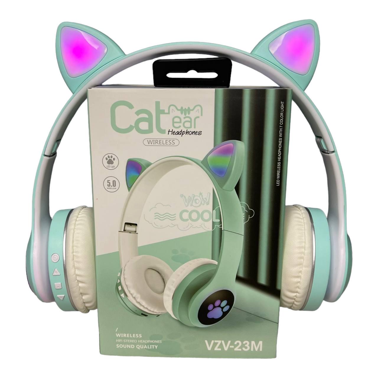 Наушники с ушками Cat ear vzv-23m беспроводные с подсветкой/FM-радио/MicroSD/Bluetooth Зеленый - фото 13