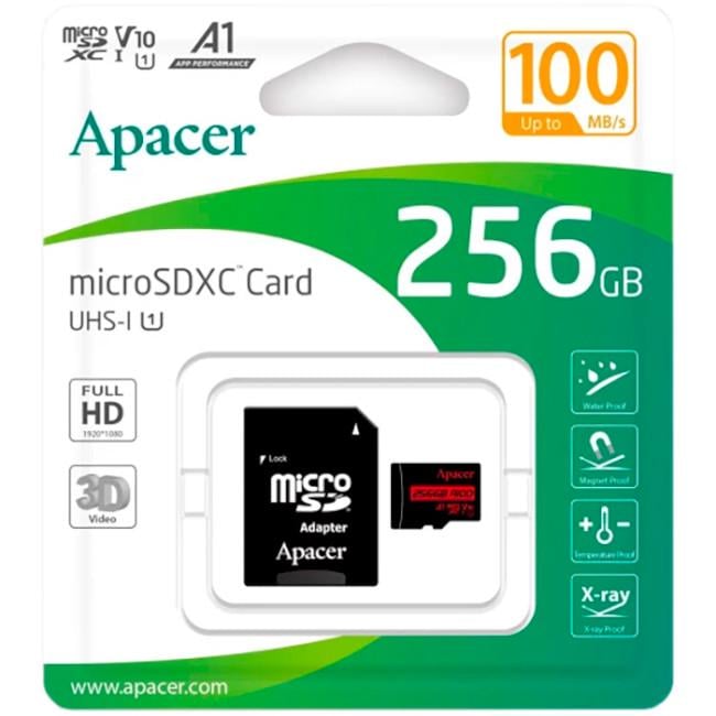 Карта памяти Apacer microSDXC 256 Гб поддержка 4K класс V30 (610969) - фото 3
