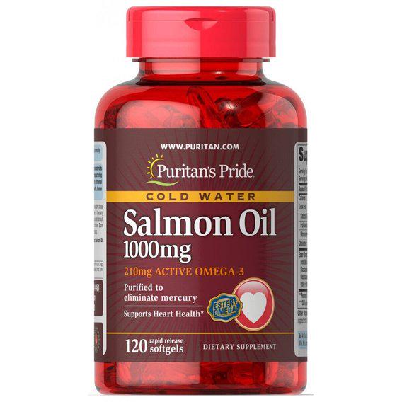 Жир лосося Puritan's Pride Omega-3 Salmon Oil 1000 мг 120 Softgels Жир лосося Puritan's Pride Omega-3 Salmon Oil 1000 мг 120 Softgels