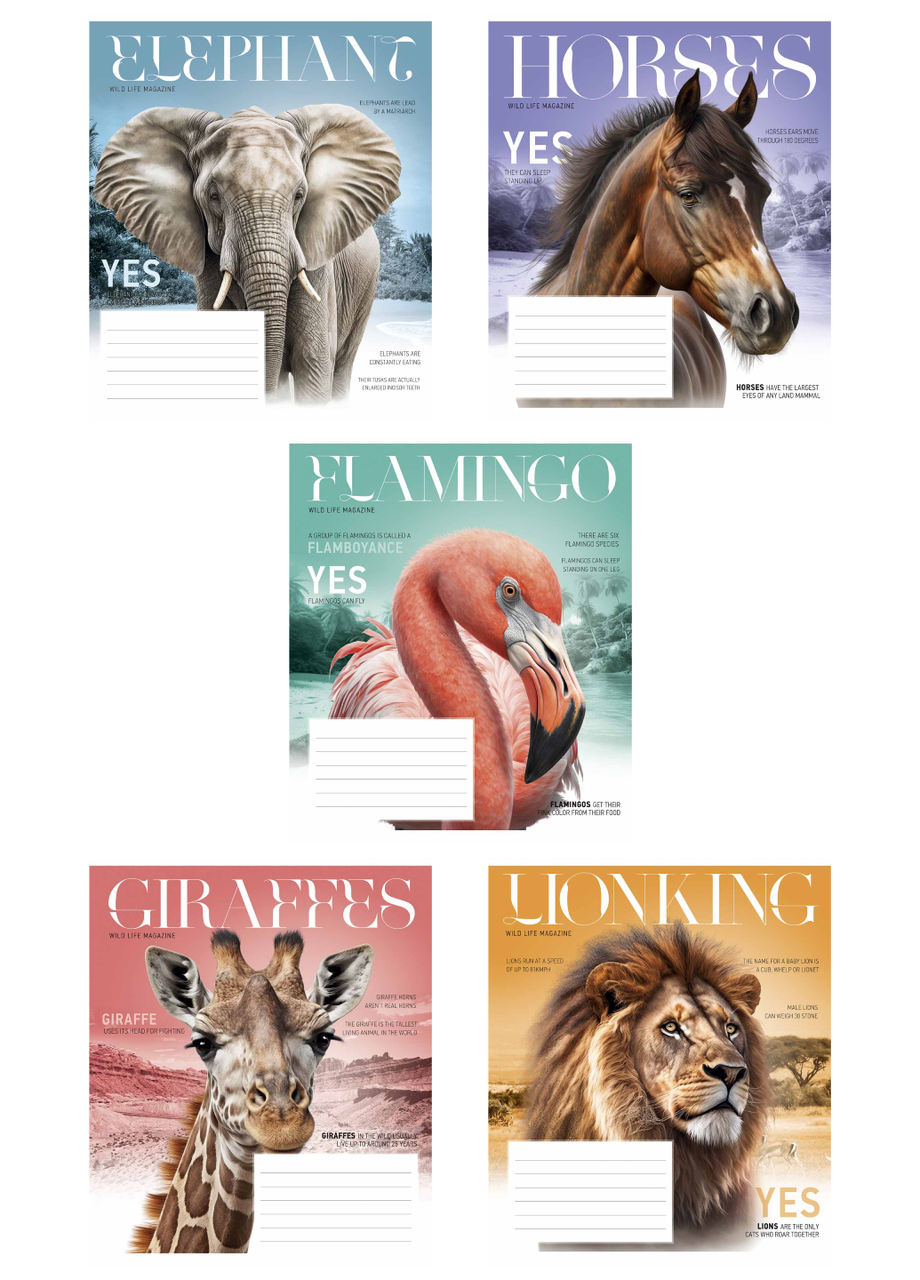 Тетради ученические Школярик Fauna magazine Star 3428 ВД-лак в клетку 5 шт. по 18 л. (4820006472085)