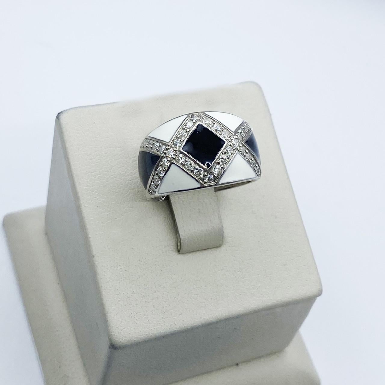 Кольцо серебряное с ювелирной эмалью р. 17,5 5,49 г (2154039618) Кольцо серебряное с ювелирной эмалью р. 17,5 5,49 г (2154039618)