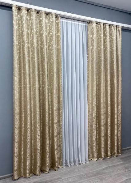 Тканина для штор жакард Magic 1,45 м Пісочний (1604ш) - фото 2 Тканина для штор жакард Magic 1,45 м Пісочний (1604ш) - фото 2