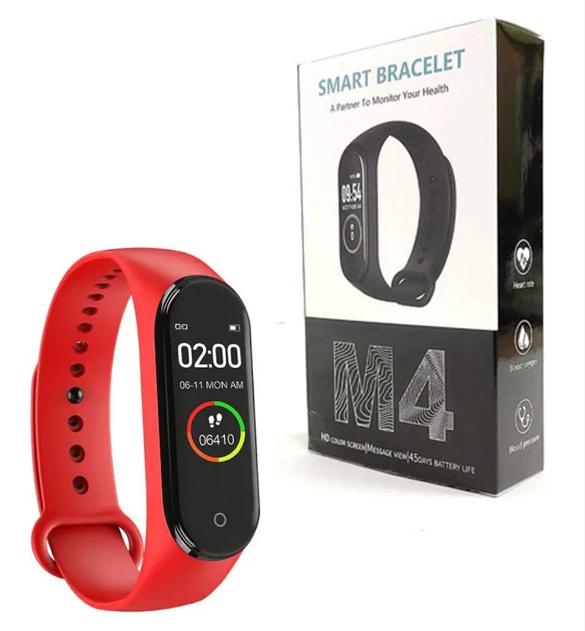 Фитнес-браслет Smart Band М4 Красный (119910)