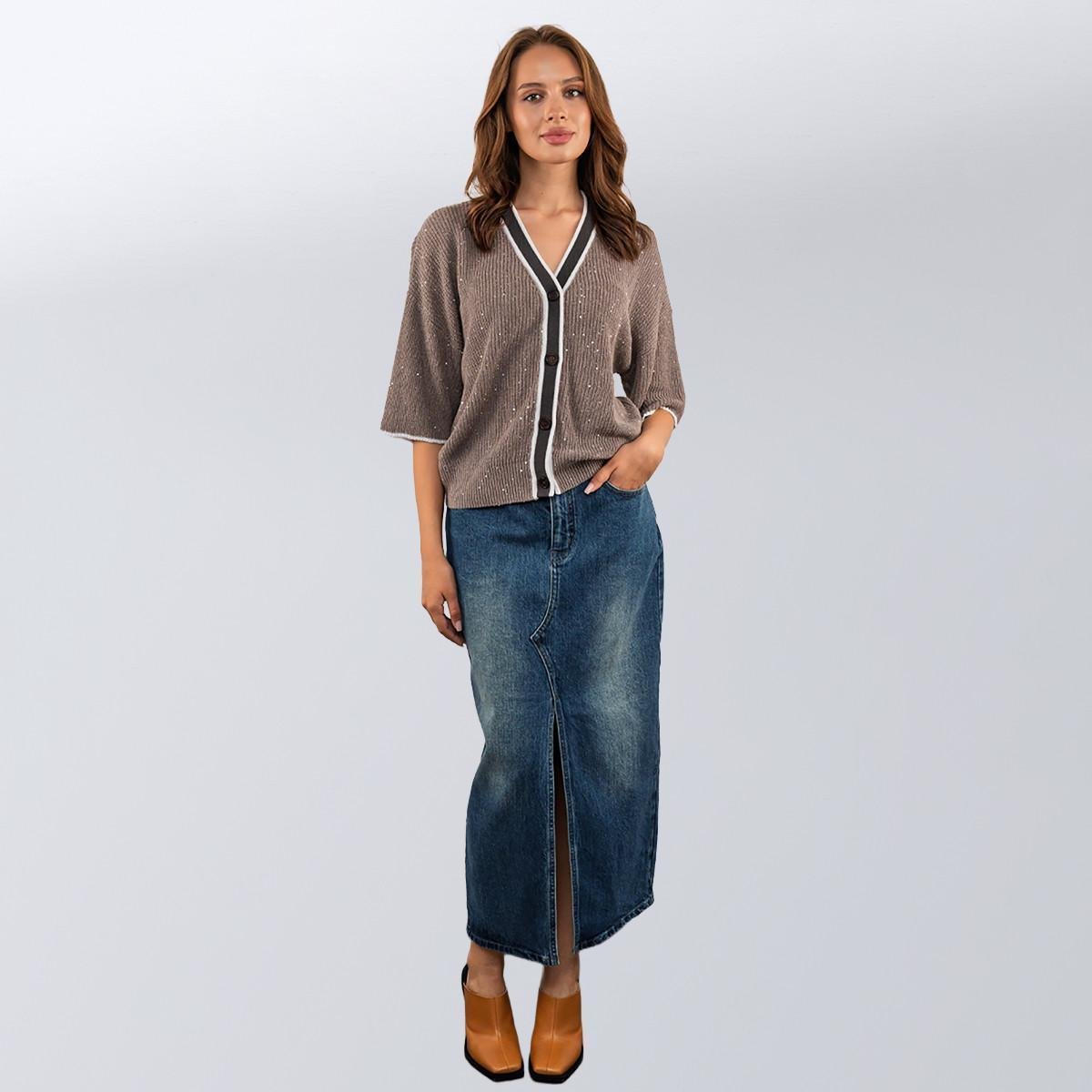 Кардиган з паєтками Brunello Cucinelli S Сірий (2589902341) - фото 3 Кардиган з паєтками Brunello Cucinelli S Сірий (2589902341) - фото 3