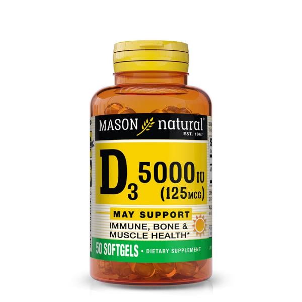 Вітамін D Mason Natural Vitamin D3 5000 міжнародних одиниць 50 капс. (000021176)